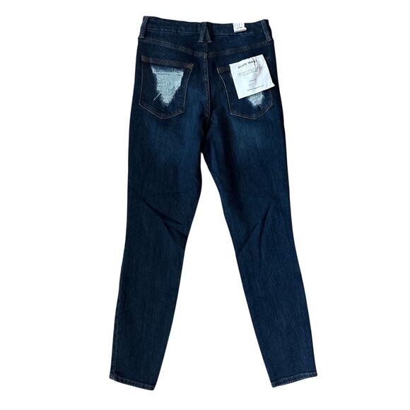 Good American Good Waist Chewed Pocket Jeans Indigo Size 8 - Picture 4 of 10